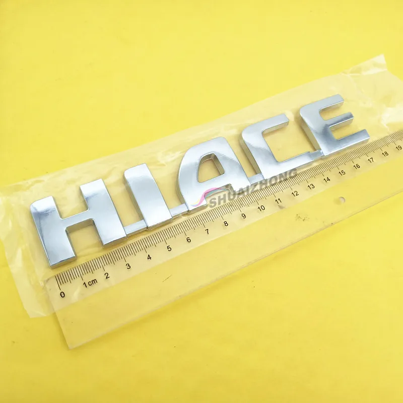 HIACE HILUX PVC ABS Chrome Car Styling Auto Accessories Auto Car Rear Trunk Number / Letter Logo Badge Emblem Stickers Decals - Название цвета: 1pcs HIACE zhengti