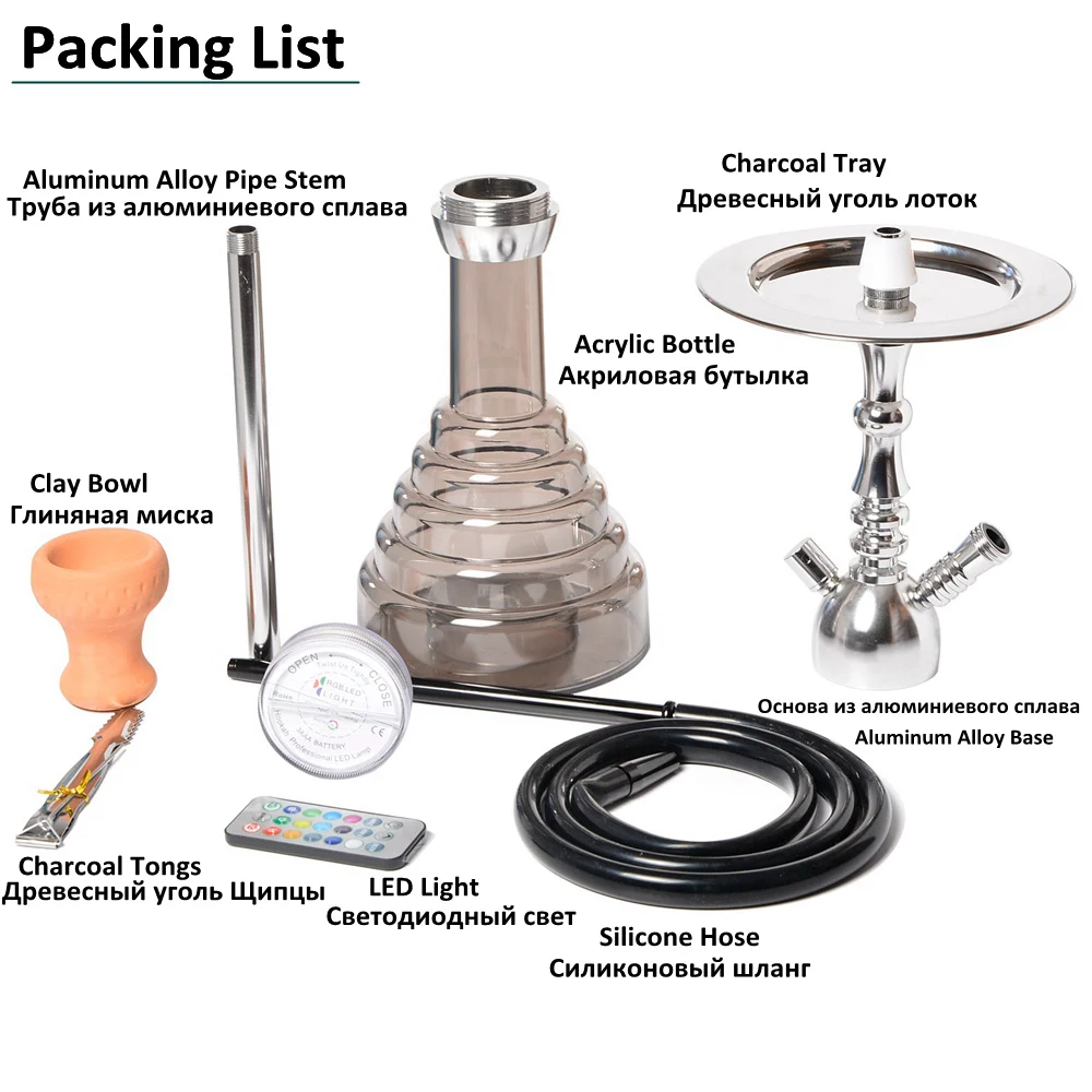Большой размер акриловая Cachimba Шиша кальянная трубка фойе Chicha полный Sheesha Narguile Completo Waterpijp Sisha Nargile аксессуары