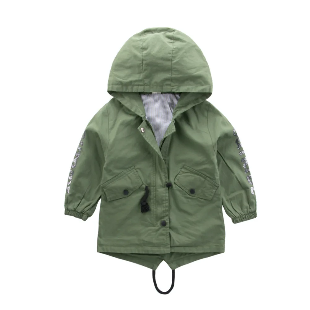 

Autumn And Winter BOY'S Hooded Coat Handsome Versatile Trendy Letters Printed Pure Cotton Mid-length Cross Border