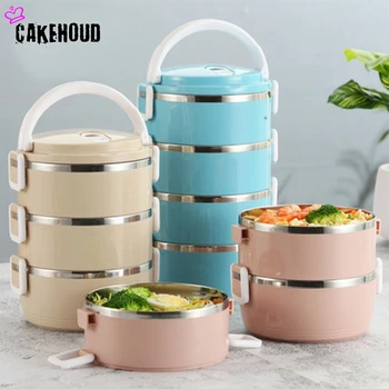 

700-2800ml Portable Health Material Bento Box 4 Layer Wheat Straw Bento Box New Hot Sale Stainless Steel Compartment Food Box