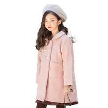 Пальто с длинными рукавами для девочек плотная теплая верхняя одежда для девочек-подростков возрастом от 4 до 14 лет коллекция года, осенне-Весенние Простые топы для девочек