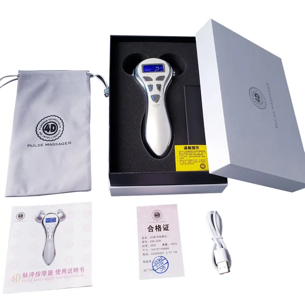 

4D Micro Current Roller Face-Lifting Massager 2 Round Shaping Firming Beauty Massager Thin Face Slimming
