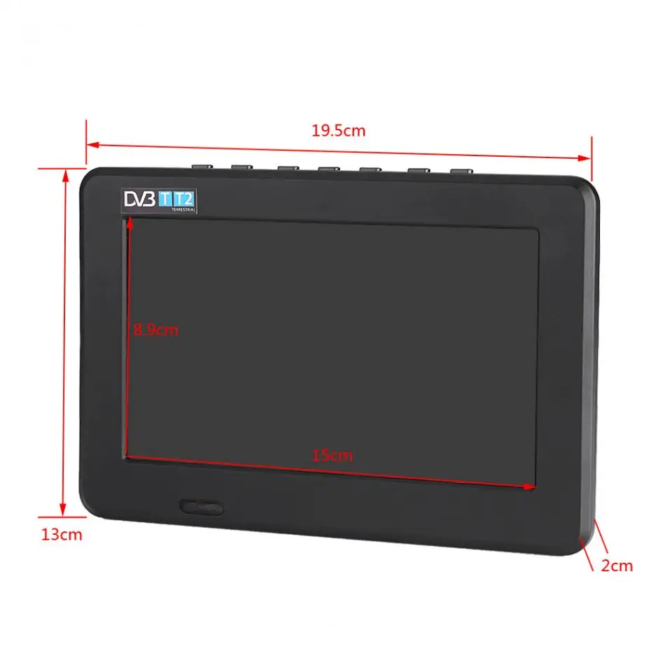 LEADSTAR 7 inch Portable Mini Tv Full Compatible With  DVB-T2 H265/Hevc DVB-T/H264 Dolby Ac3 800x480 Support TF Card USB