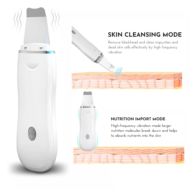 Ultrasonic Skin Scrubber Deep Pore Cleaning Blackhead Remover Vacuum Electric Facial Massager Eye Beauty Device Face Lifting 4
