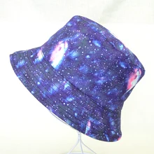 

harajuku pop Starry sky print Bucket Hat fashion Fisherman Hat outdoor travel Foldable Sun Cap Hats for Men Women gorras