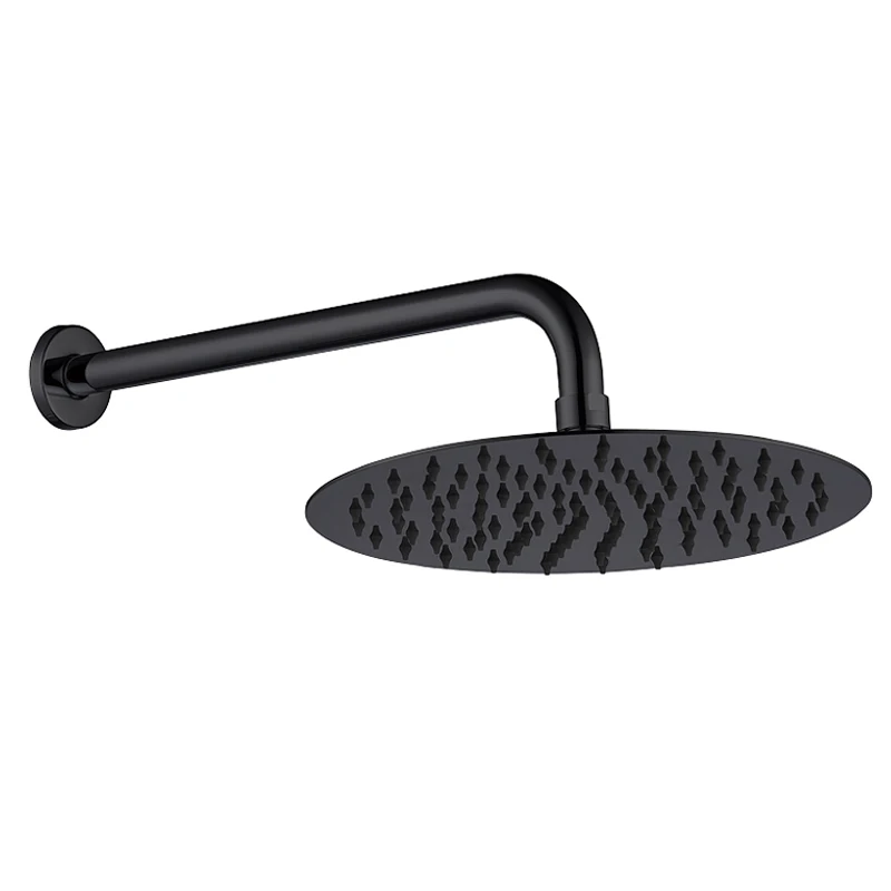 Wall Mounted Top Overhead Shower Set Stainless Steel 8/10/11 Inch with Shower Arm Round Chrome Matt Black Gold