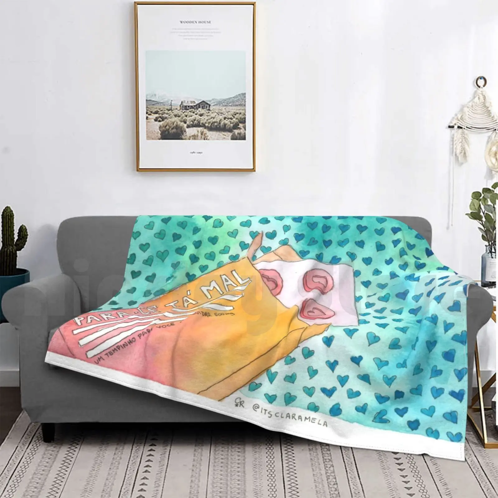 Para, CED Tá Mal Blanket moda personalizada Paracetamol corazón píldora píldoras amor dolor acuarela medicación medicina