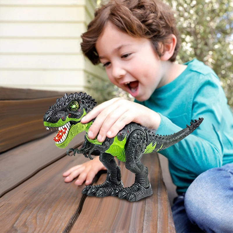 Sun Cling Electronic Toys Green Walking Tyrannosaurus Rex Dinosaur 