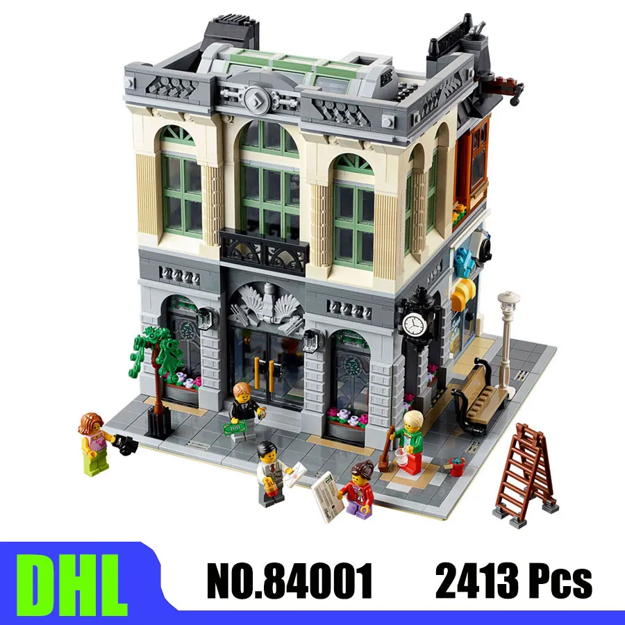 

Building Blocks 84001 15001 City Street View Series Swiss Bank Model Toys 2413Pcs Bricks Compatible 10251 Kids Christmas Gift