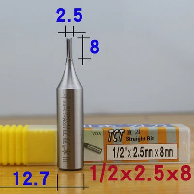 1.5mm-4.5mm Chuanmu TCT Double Edge Straight Knife Special for MDF 1/2 Shank（12.7mm） Trimming Machine - Цвет: T001	12.7mmx2.5x8mm