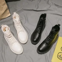 Женские ботильоны martin; обувь на шнуровке в духе колледжа для девушек; Красивые Черные полусапожки в британском стиле