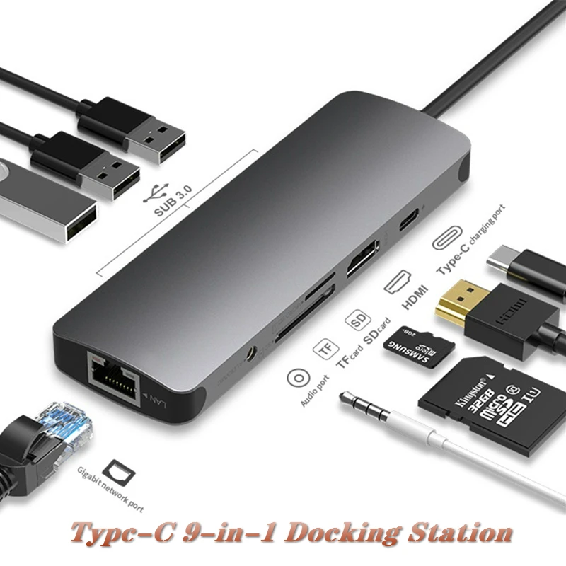 Док станция USB Type C для ноутбука док 3 1 с разъемом типа TF/SD