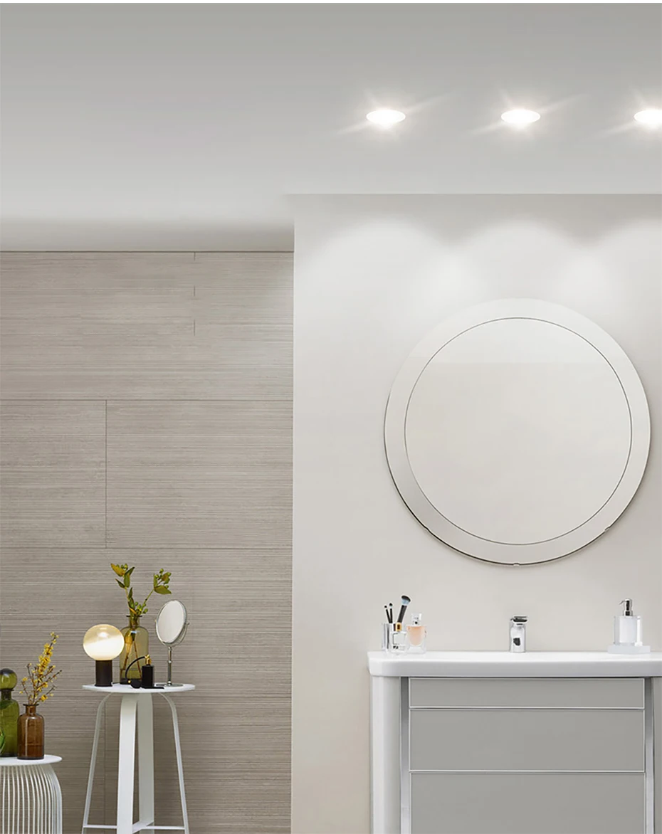 Conduziu a Lâmpada do Teto à Prova Quadrado Redondo Downlight Ip65 Recesso Dwaterproof Água Ponto 5 w 7 9 Interior Banheiro Varanda Luminária - Led Cob 13 conduziu a lâmpada do teto à prova