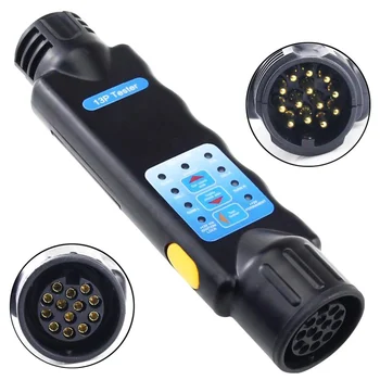 

13-Pin European Truck Trailer Portable Plug Wiring Circuit Light Test Tool Car Circuit Tester Lighting Board Socket Tester