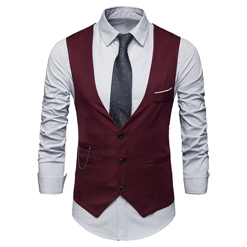 Мужская официальная одежда костюмные жилеты Slim Fit Мужская костюмная жилетка пальто мужской свадебный жилет Повседневная Деловая куртка без рукавов Мужская 5xl