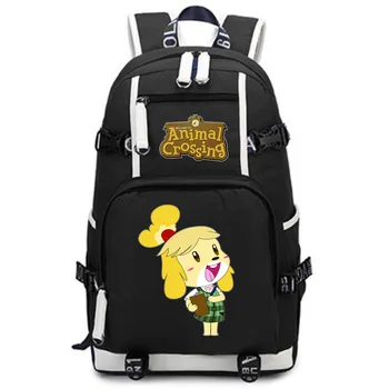 

Anime Game Animal Crossing Isabelle Canvas Backpack Laptop shoulder bag Laptop traveling rucksack