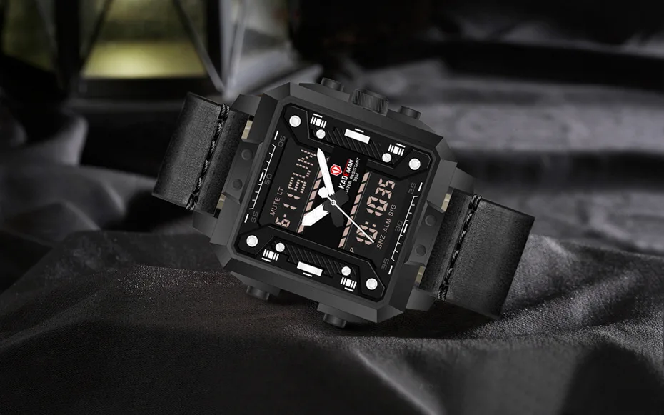 KADEMAN часы мужские спортивные цифровые часы лучший бренд Модные кожаные креативные Кварцевые водонепроницаемые мужские наручные часы Relogio Masculino