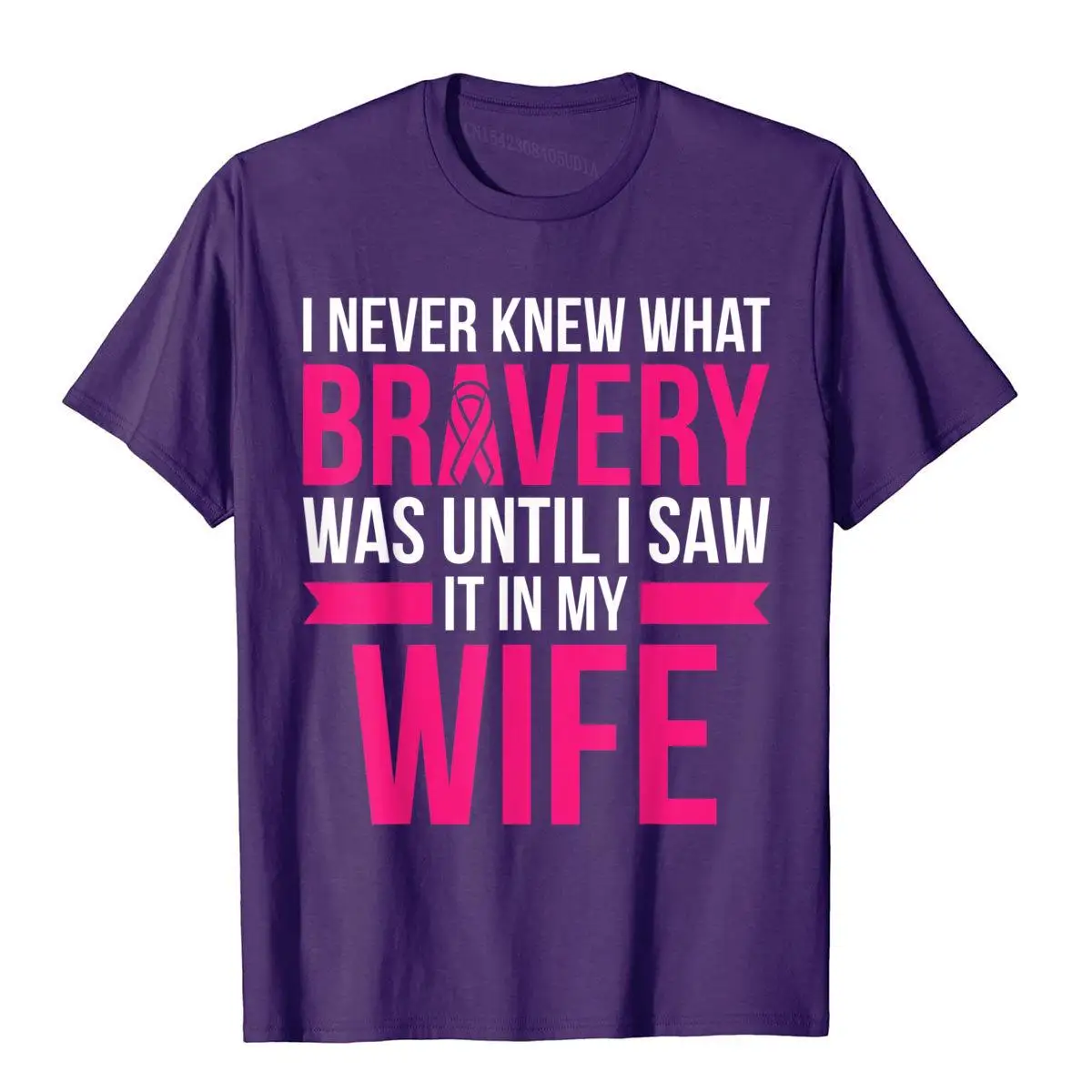 Wife Bravery Survivor Breast Cancer Awareness Shirt__B6679purple