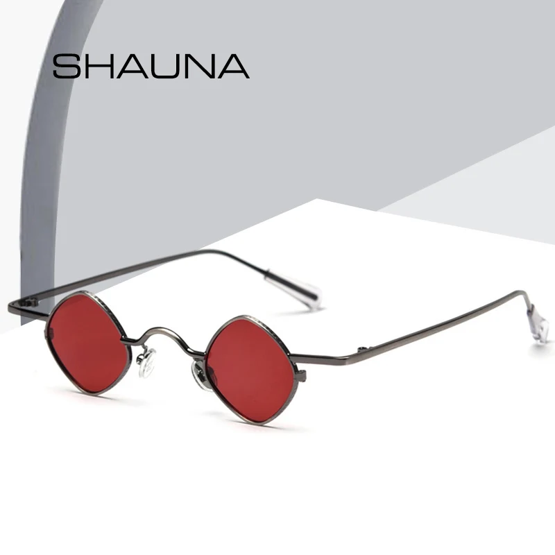 SHAUNA Retro Fashion Men Women Polarized Sunglasses Vintage Diamond Shaped Tint Lens Street Small Punk Style Glasses Shade