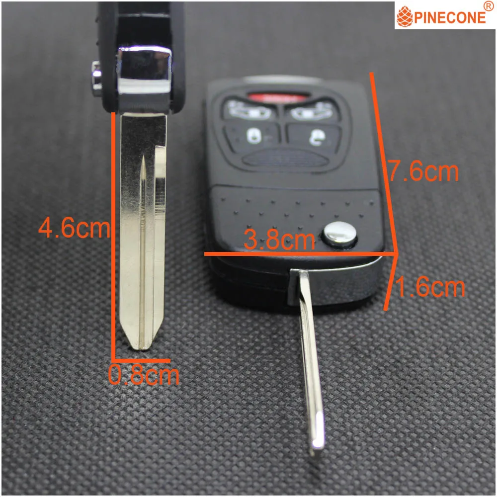 Auronnova обновленный Складной Корпус ключа для Chrysler 200 PT Cruiser Sebring Dodge Avenger Durango Jeep 4+ 1 кнопка чехол для дистанционного ключа от машины