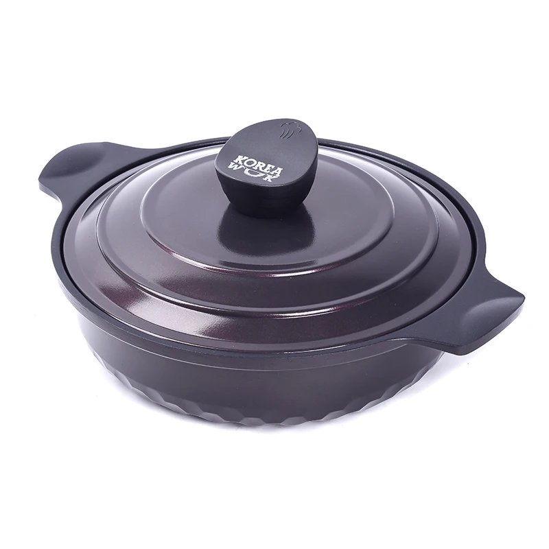 Котик KOREA WOK с красной, с крышкой GREBLON C3+ peek KWS2423GR