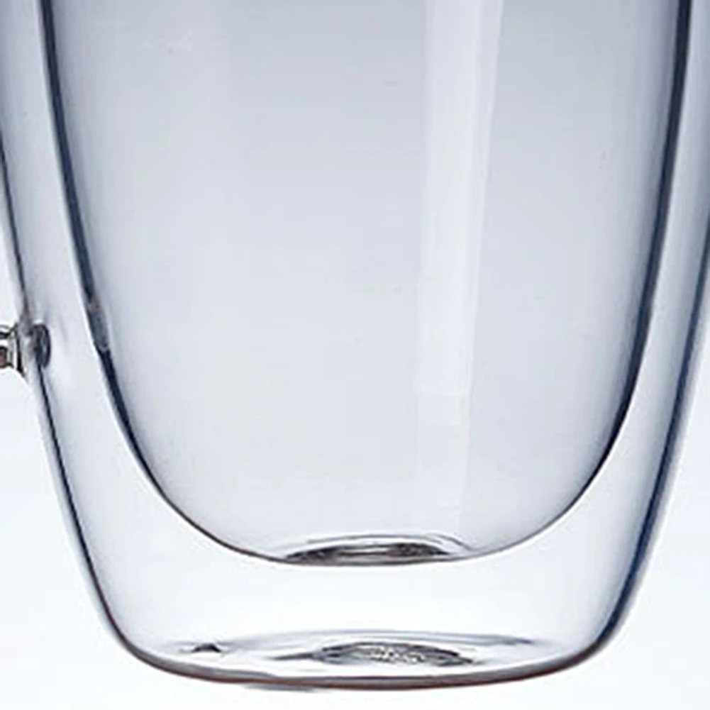 250/350/450ml прозрачный Стекло стакана воды Кофе кружка с двойными стенками Изолированные одной ручкой питьевой воды кран Стекло чашка для питья питьевой кружки