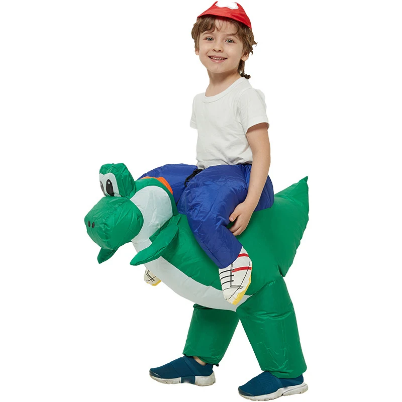 Kids Mascot Mario Yoshi Dinosaur Inflatable Costume Boys Girls Riding Dino Party Dress Up Costumes Halloween Cosplay Cartoon Toy Kids Mascot Mario Yoshi Dinosaur Inflatable Costume Boys Girls Riding Dino Party Dress Up Costumes Halloween Cosplay Cartoon Toy