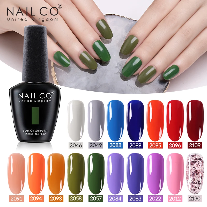 NAILCO 15ml Gel nail polish nail art lacquer gel varnishes hybrid semi permanent enamel UV nail gel polish base top coat