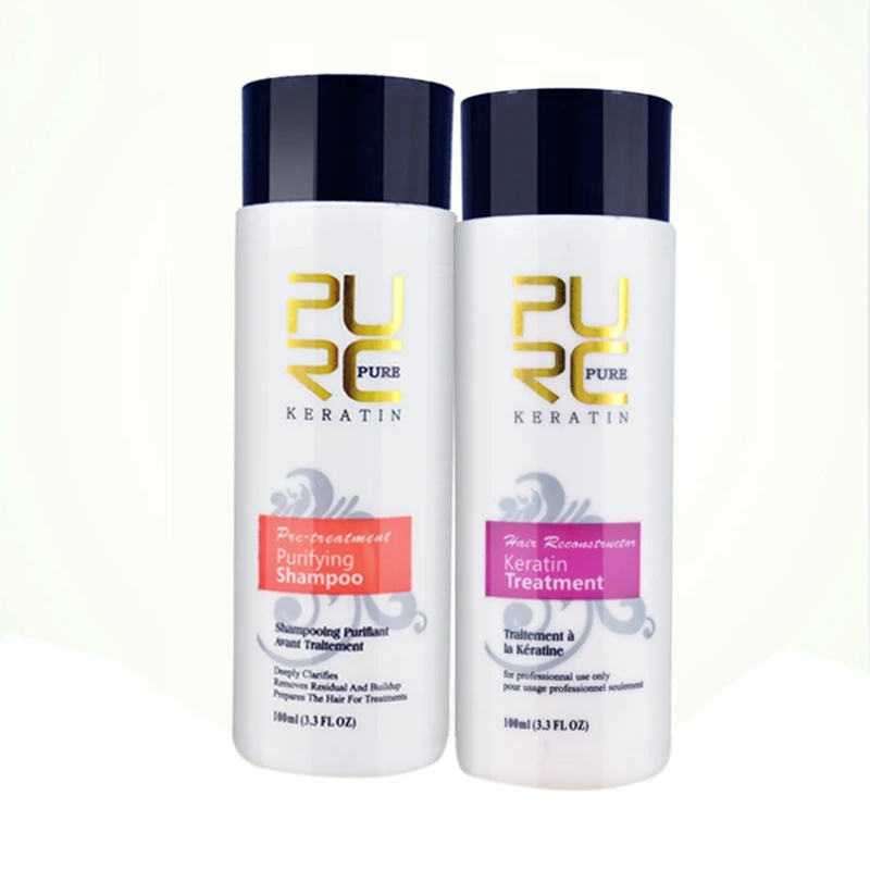 

PURC Straightening Hair Repair And Straighten Damage Hair Products Brazilian Keratin Treatment + Purifying Shampoo
