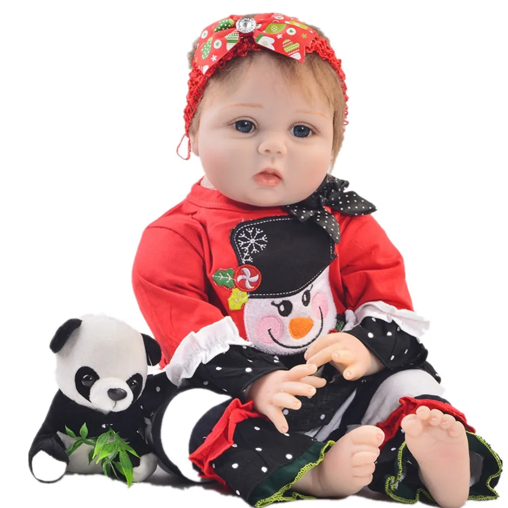 

Keiumi Christmas New Style 22-Inch Reborn Baby Doll Model Infant 22-Inch Cloth Body Natural Silica Gel Hot Selling