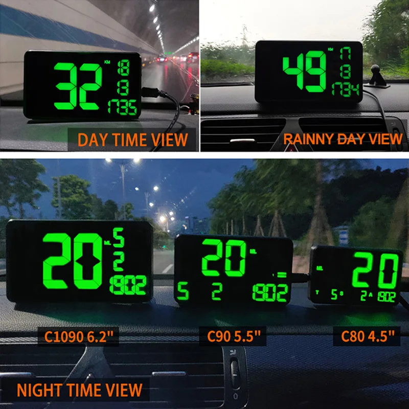 KAJARN HUD gps Спидометр Универсальный дисплей gps тягач часы спидометра проектор lcd цифровой экран 6,2 дюймов