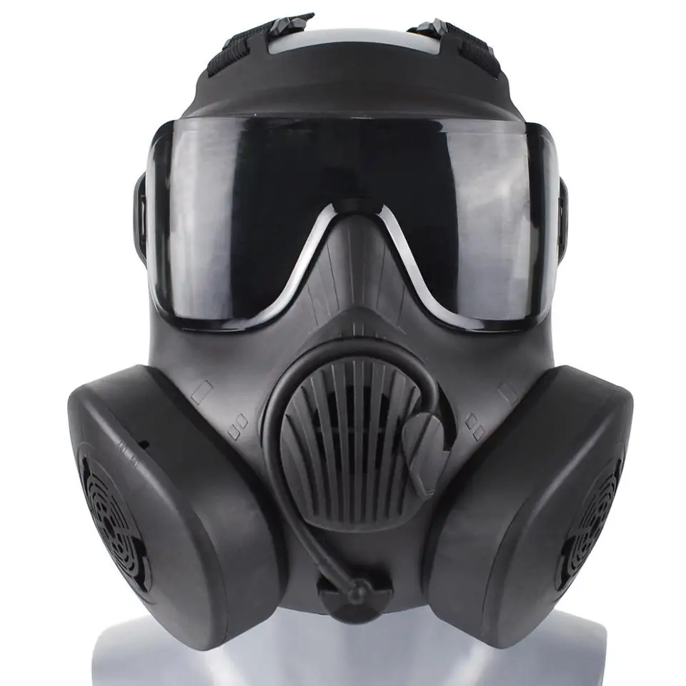 Masque respiratoire tactique de protection Masque à gaz complet pour l' airsoft militaire Tir Équitation de chasse