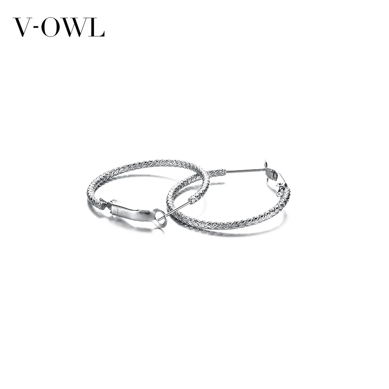 V Owl классические круглые серьги из нержавеющей стали с кристаллами модные не