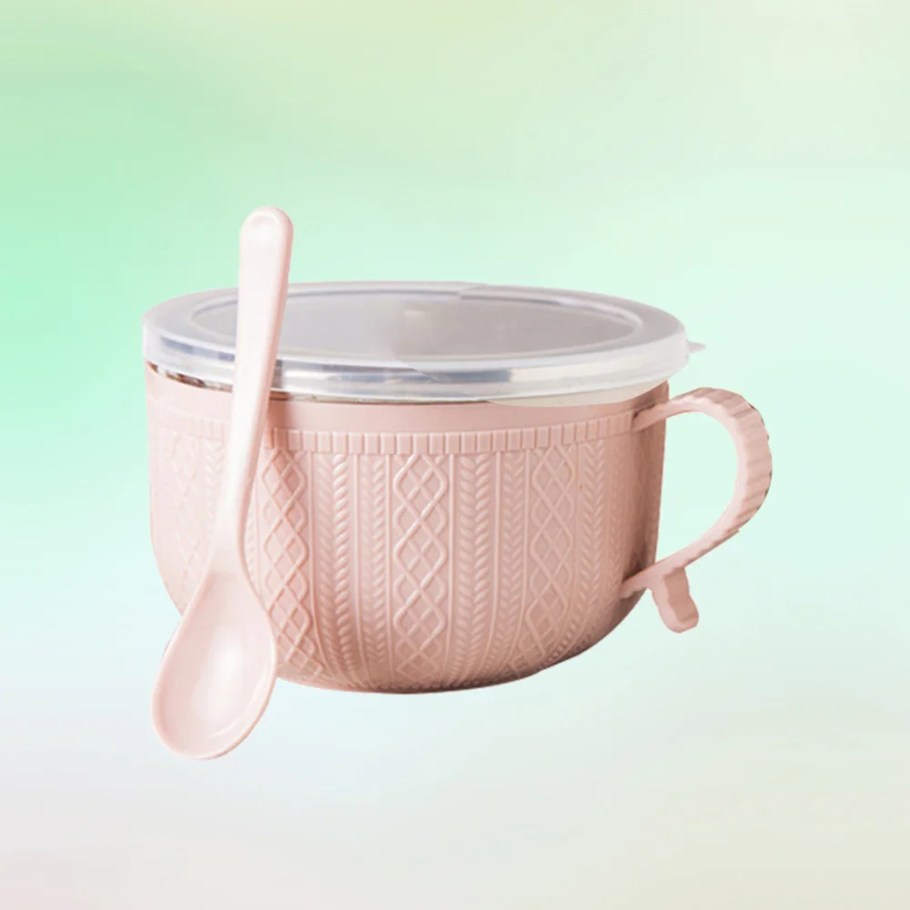 

1pc Stainless Steel Double layers Thermal Insulation Portable Food Storage Container with Handle and Spoon