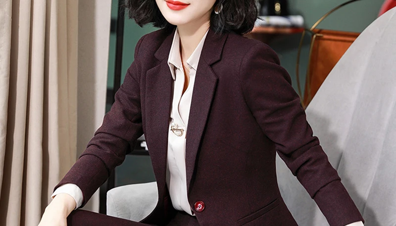 Genayooa Elegant Women's Suit With Skirt Slim Fit Women Skirt Suit Sets Long Sleeve Two Piece Set Plus Size Office Lady Blazer