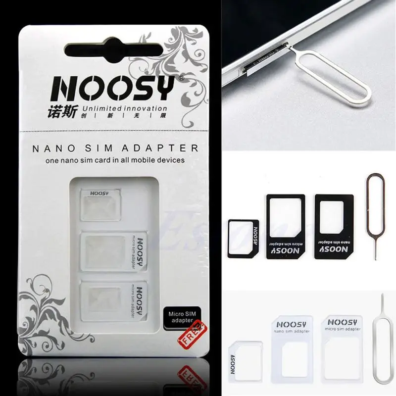 

3 in 1 Nano Micro to Standard SIM Card Adapter For iPhone 6 5 5S Samsung HTC