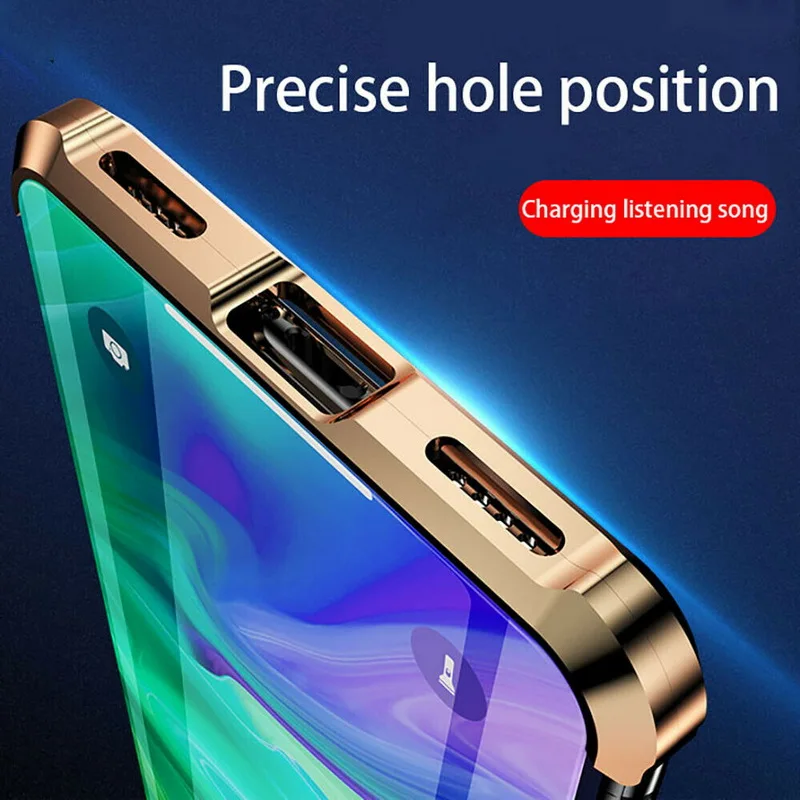 Бескаркасное двухстороннее закаленное стекло чехол для iPhone 10 6 6s 7 8 Plus XS Max XR X 8 Plus Магнитная Адсорбция металлический бампер крышка