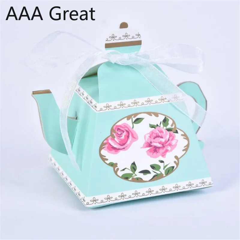 AAA Great 100 шт./лот Свадебные украшения Подарочная коробка для конфет подарочный сувенир для вечеринок коробка креативный Европейский чайник подарочная упаковка торт подарок