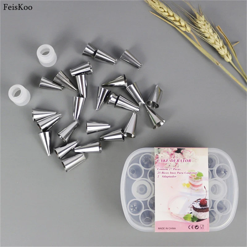 

27pcs/Set Cake Decorating Tools Pastry Nozzles For Cream Cookie Cake Tools Icing Iping Nozzles Pastry Boquillas Para Reposteria
