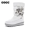GOGC-Botas de invierno con piel para mujer, botas altas de invierno hasta la rodilla, para invierno, 9620 ► Foto 3/6