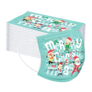 

Christmas Faceshield For Kids 10/20/30/40/50/60/70/80/90/100PC Children's Disposable Facemasker Industrial 3Ply Ear Loop Mascara
