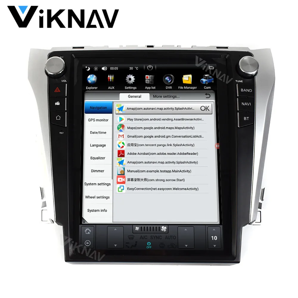 

for TOYOTA Camry 2012-2016 car GPS navigtor multimedia player vertical screen stereo radio player android 12.1 inch FM BT video