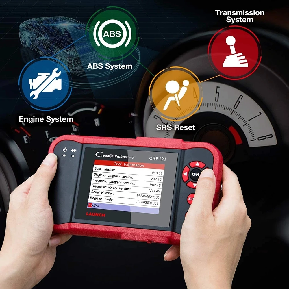 LAUNCH X431 CRP123 OBD2 EOBD Автомобильный сканер подушка безопасности SRS Трансмиссия