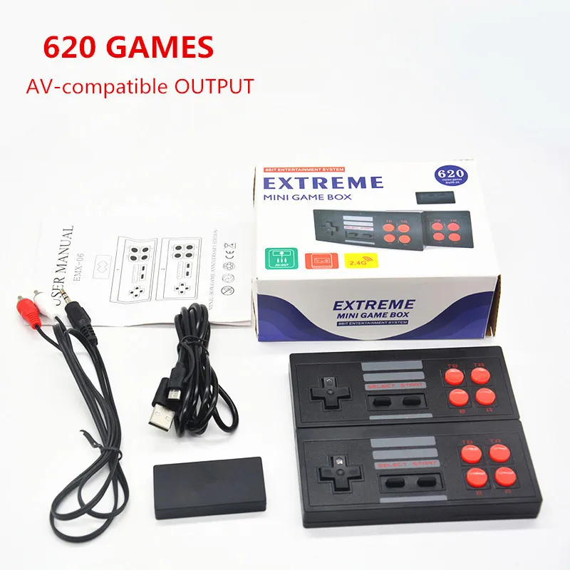 USB Video Game Console Built in 620 Classic Games AV Output Retro Portable TV GAME Console Wireless Gamepad video game console game console