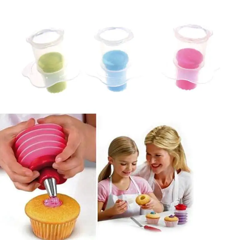 Пластик формы для выпечки кекса ящик удаления торт Плунжер кексов нож сердцевины