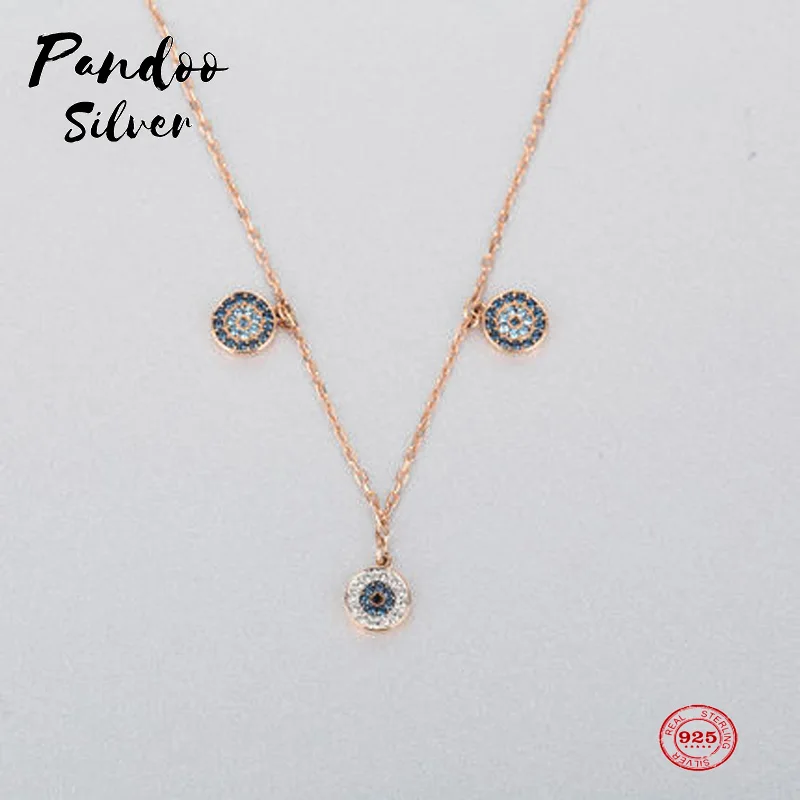 

PANDOO Fashion Charm Pure 925 Silver Original 1:1 Copy, Mysterious Element Lucky Guard Wild Necklace Female Luxury Jewelry Gifts