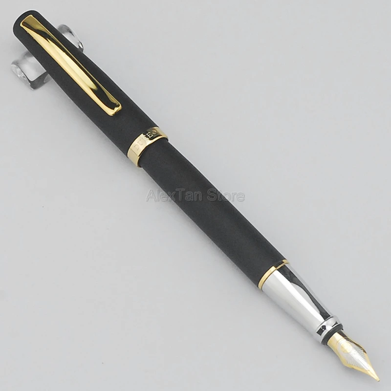 

Duke 209 Vintage Steel Fude Fountain Pen Medium Nib , Matte Black with Gold Clip Advanced Best Stationery Fountain Pen