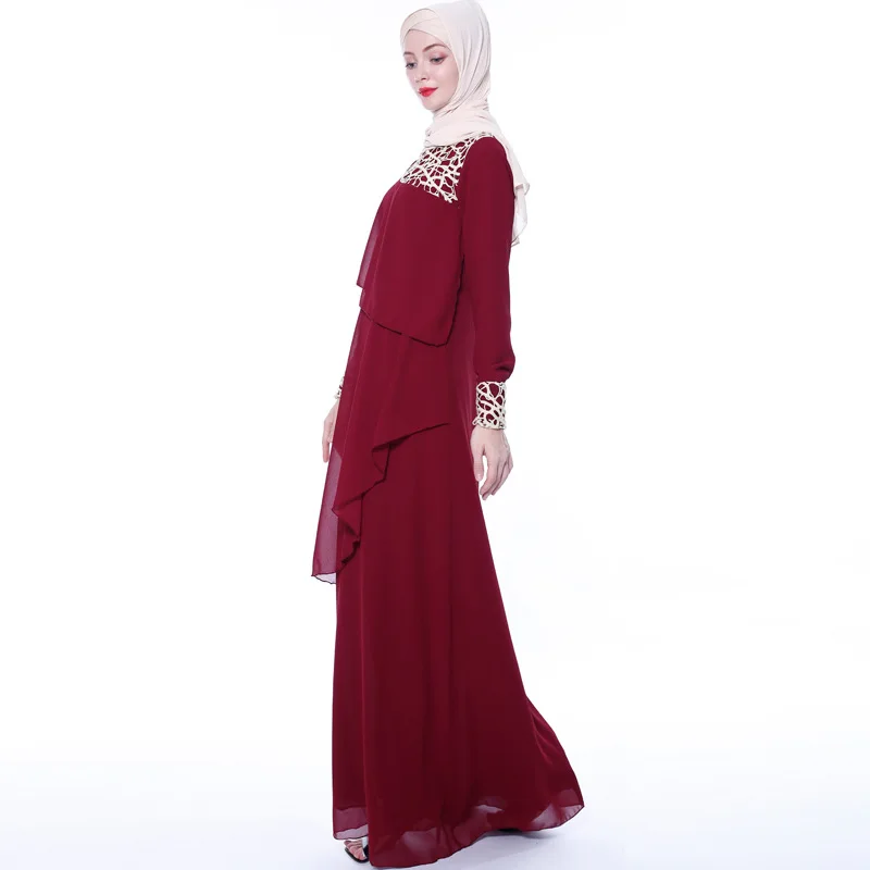 Мусульманское платье кружевная шифоновая абайя шифоновый кардиган кимоно Vestidos длинные халаты Jubah Ближний Восток Рамадан Eid Арабский исламский