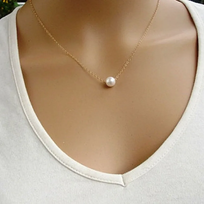 

2019 Hot Women Lady Fashion Elegant Simple Imitate Pearl Bib Choker Statement Collar Necklaces Women Jewelry Accessory DropShip
