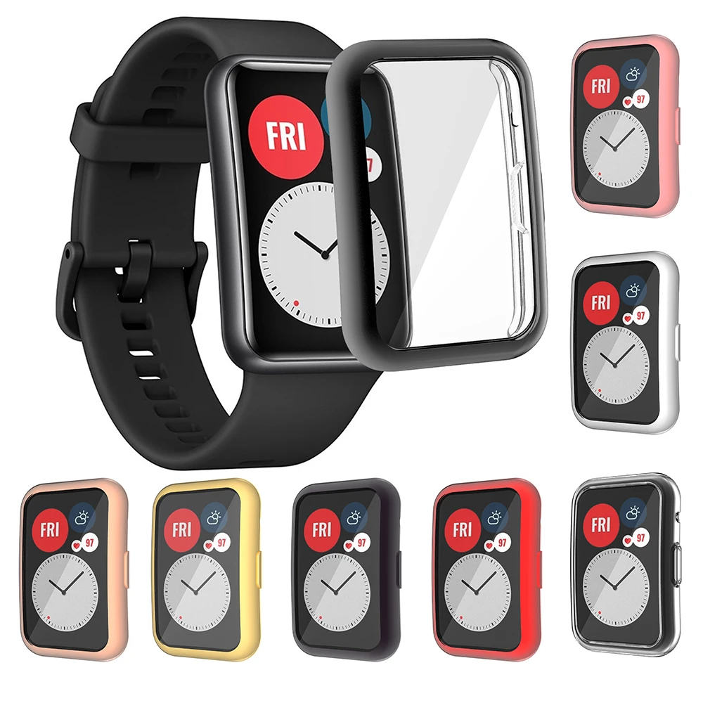 TPU Protective Watch Case Cover with Full Screen Glass
